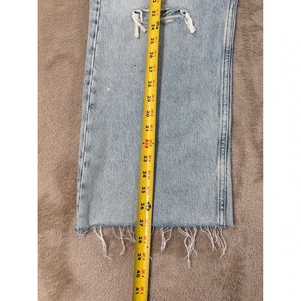 Polo Ralph Lauren Relaxed Straight Crop Jeans Womens 33 Light Paint Splatter New
